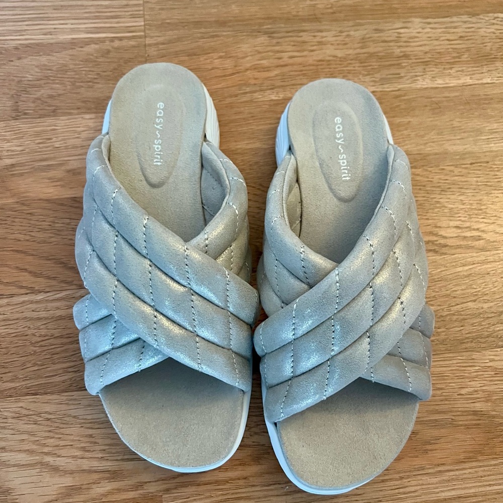 Easy Spirit Metallic Slide Sandals